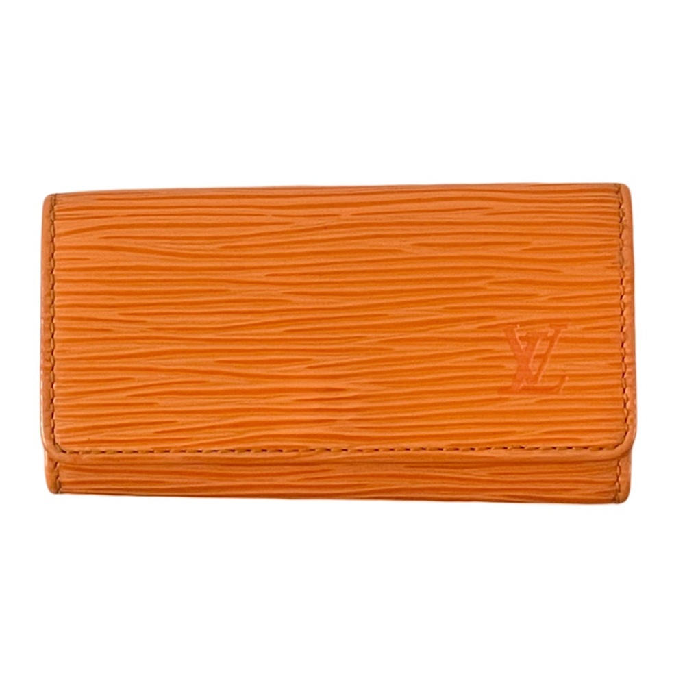 Louis Vuitton orange epi leather four key ring wallet case vintage - Picture 1 of 11